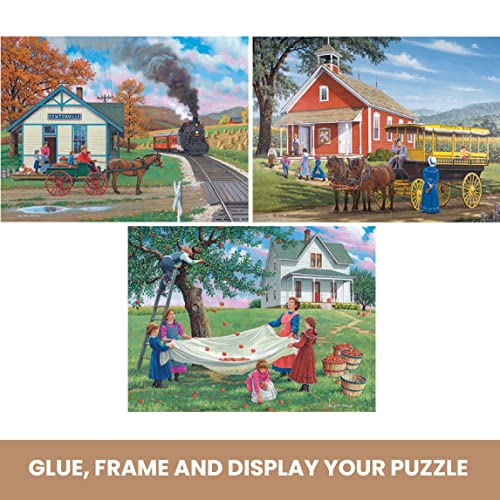 Bits and Pieces - 300 Large Piece Puzzles for Adults - Value Set of Three - Sunny Season Collection by Artist John Sloane - Jigsaw Puzzles - 18" X 24" by Melville Direct