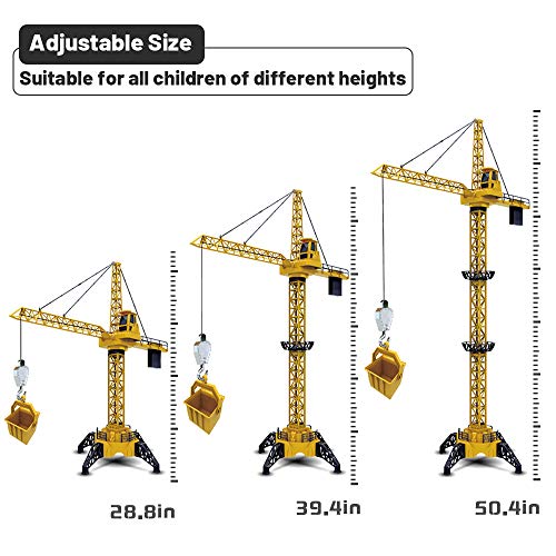 Mini Tudou RC Crane Toy,50.4 inch Tall 2.4GHz Remote Control Robotic Excavator,Educational Construction Vehicles Toy for Ages 6,7,8,9 Boys or Girls by Penpo