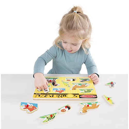 Melissa & Doug Pets Sound Puzzle - Wooden Peg Puzzle With Sound Effects (8 pcs) by Melissa & Doug