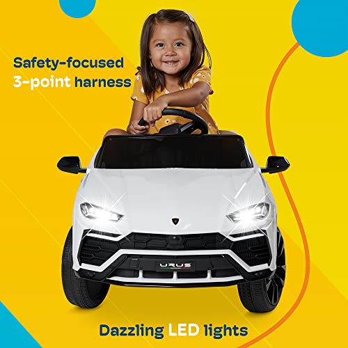 Kidzone Ride On Car 12V Lamborghini Urus Kids Electric Vehicle Toy w/Parent Remote Control, Horn, Radio, USB Port, AUX, Spring Suspension, Opening Door, LED Light - Pink by Kidzone