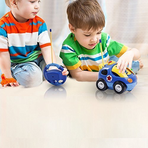 Liberty Imports My First RC Cartoon Car Vehicle 2-Channel Remote Control Toy | Music, Lights & Sound for Baby, Toddlers, Kids (Police Car) from Liberty Imports