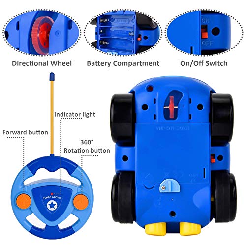 Liberty Imports My First RC Cartoon Car Vehicle 2-Channel Remote Control Toy | Music, Lights & Sound for Baby, Toddlers, Kids (Police Car) from Liberty Imports