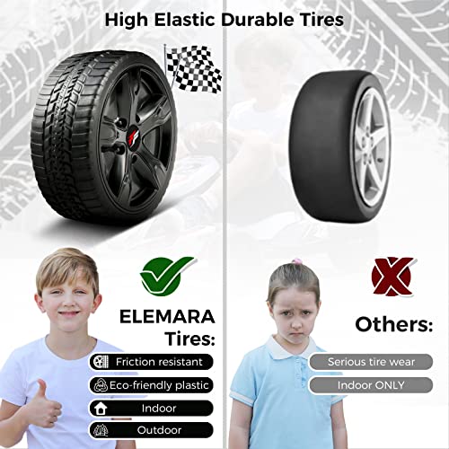 ELEMARA Electric Go Kart for Kids, 12V 2WD Battery Powered Ride On Cars with Parent Remote Control for Boys Girls,Vehicle Toy Gift with Adjustable Seat,Safety Belt,USB Port for Age 3-8,Carbon Black from ELEMARA