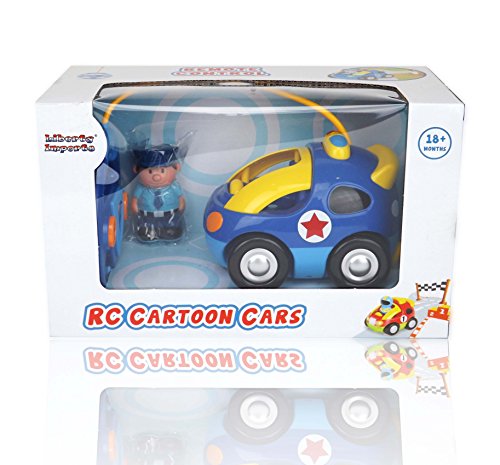 Liberty Imports My First RC Cartoon Car Vehicle 2-Channel Remote Control Toy | Music, Lights & Sound for Baby, Toddlers, Kids (Police Car) from Liberty Imports