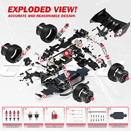 CROBOLL 1:14 Fast RC Cars for Adults 70+KMH Hobby RC Truck, 4WD Remote Control Car Off-Road Racing Buggy, Electric Vehicle Toy for Adults Kids with Oil-Filled Shock Absorbers from CROBOLL