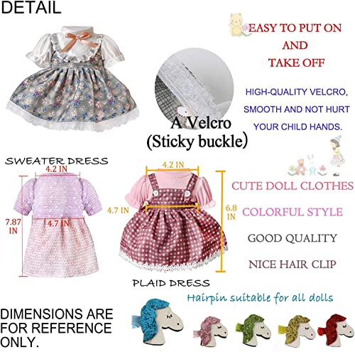 22 Pcs Girl Doll Clothes and Accessories For Alive Baby Doll Baby Bitty American Doll Girl Fits 13 14 15 16 Inch Girl Dolls - Include 12 Dress 5 Underwear 5 Doll Unicorn Hairpin for Girls Xmas Gift by lausomile