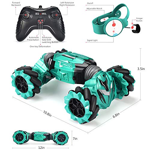 RC Stunt Car Toy Remote Control Car with 2 Sided 360 Rotation Gesture Sensor Toy Car 4WD Transform Off Road Vehicle for Boy Kids Girl Birthday from NQD