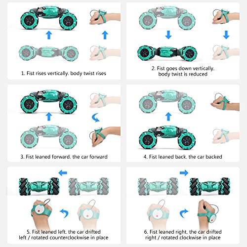 RC Stunt Car Toy Remote Control Car with 2 Sided 360 Rotation Gesture Sensor Toy Car 4WD Transform Off Road Vehicle for Boy Kids Girl Birthday from NQD