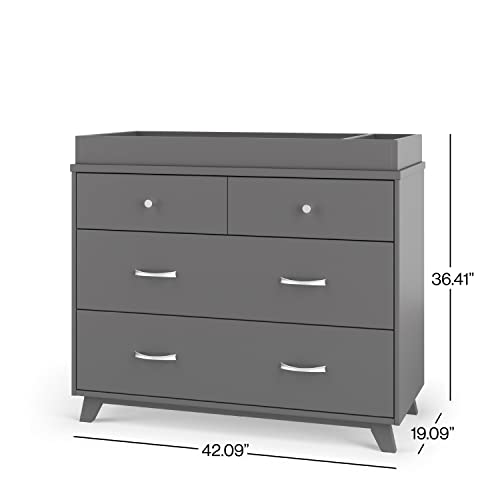 Child Craft SOHO 3 Drawer Mid-Century Modern Dresser with Changing Topper, Anti-Tip Kit, Extra-Large Storage for Baby Nursery, Kidâs Room (Cool Gray) from Child Craft
