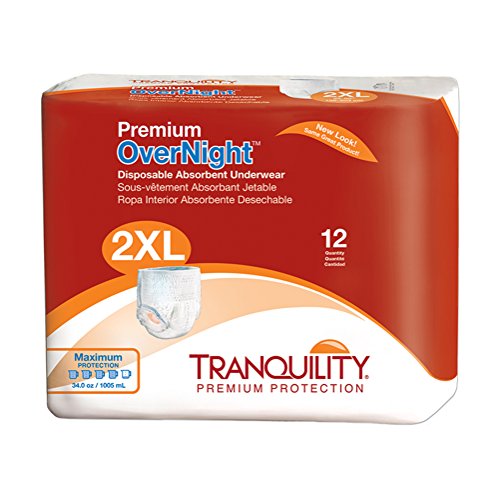 Tranquility Premium Overnight Disposable Absorbent Underwear (DAU) - XXL - 48 ct by Principle Business Enterprises/Incontinence