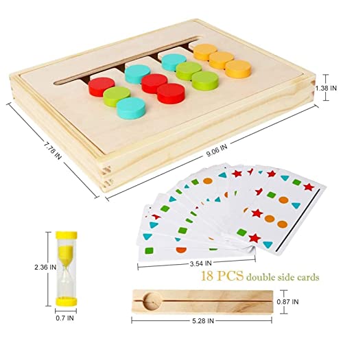 Montessori Learning Toys Slide Puzzle Color & Shape Matching Brain TeasersÂ Logic Game Preschool Educational Wooden Toys for Kids Child Boys Girls Age 3 4 5 6 7 Years Old Travel Toys Birthday Gift from Augtoy