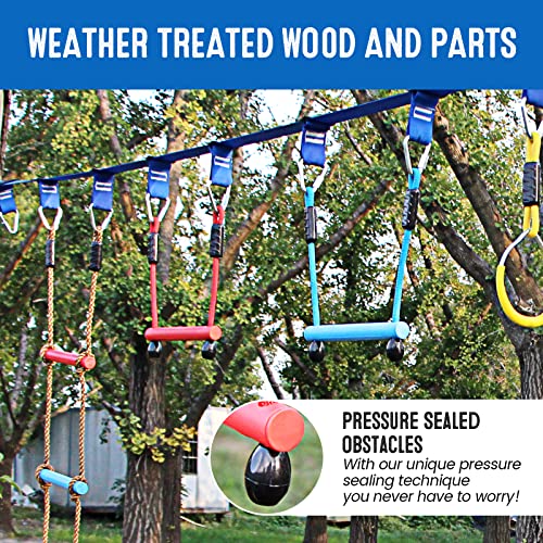 Gentle Booms Sports Ninja Warrior Obstacle Course for Kids Outside Toys Ninja Warrior line Accessories - for Backyard Tree Training Equipment Set Outdoor Play Gym from Gentle Booms Sports
