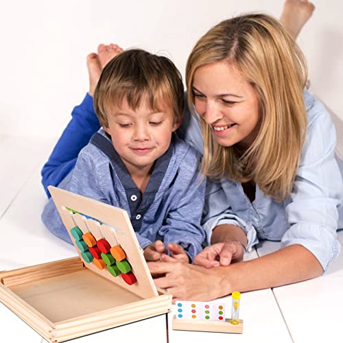 Montessori Learning Toys Slide Puzzle Color & Shape Matching Brain TeasersÂ Logic Game Preschool Educational Wooden Toys for Kids Child Boys Girls Age 3 4 5 6 7 Years Old Travel Toys Birthday Gift from Augtoy