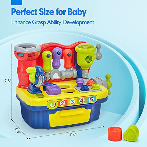 hahaland Toys for 1 Year Old Boy Gifts Girl Toy, Multifunctional Music Light Workbench for Baby Toys 12-18 Months, Toddler Toys Age 1-2 Baby Boy Toys Gifts Toys for 2 Year Old Boy Girl Birthday Gift by Cubicfun