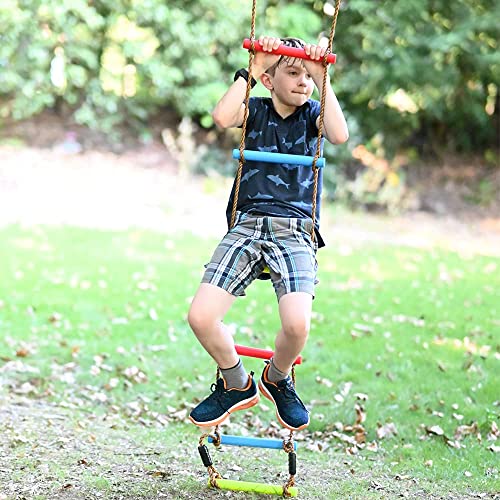 Gentle Booms Sports Ninja Warrior Obstacle Course for Kids Outside Toys Ninja Warrior line Accessories - for Backyard Tree Training Equipment Set Outdoor Play Gym from Gentle Booms Sports