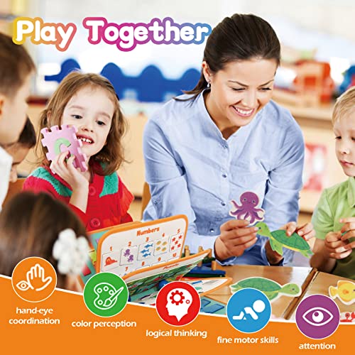 Busy Board for Toddlers Montessori Toy, Multiple Page Quiet Book Autism Sensory Toy Activity Board for Preschool Educational Toys for 1 2 3 4 Years Old, Baby Travel Toy Gifts for Boys and Girls from SMALL FISH
