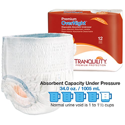 Tranquility Premium Overnight Disposable Absorbent Underwear (DAU) - XXL - 48 ct by Principle Business Enterprises/Incontinence