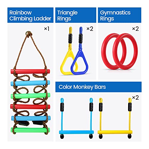 Gentle Booms Sports Ninja Warrior Obstacle Course for Kids Outside Toys Ninja Warrior line Accessories - for Backyard Tree Training Equipment Set Outdoor Play Gym from Gentle Booms Sports