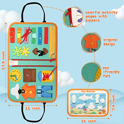 Busy Board for Toddlers Montessori Toy, Multiple Page Quiet Book Autism Sensory Toy Activity Board for Preschool Educational Toys for 1 2 3 4 Years Old, Baby Travel Toy Gifts for Boys and Girls from SMALL FISH