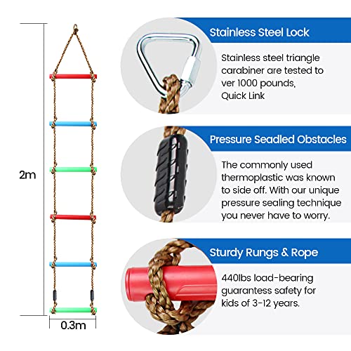 Gentle Booms Sports Ninja Warrior Obstacle Course for Kids Outside Toys Ninja Warrior line Accessories - for Backyard Tree Training Equipment Set Outdoor Play Gym from Gentle Booms Sports