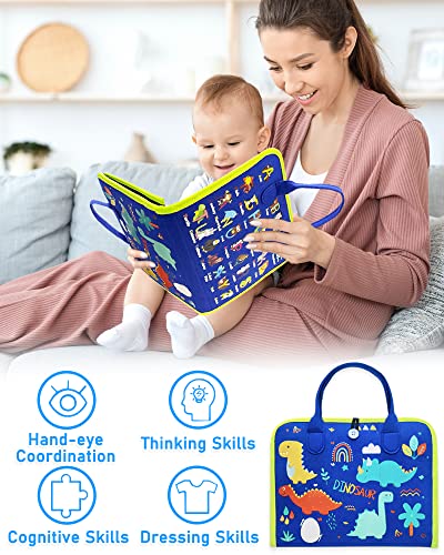 Exorany Busy Board Montessori Toys for 1 2 3 4 Year Old Boys & Girls Gifts, Sensory Toys for Toddlers 1-3, Autism Educational Travel Toys, Preschool Activities for Learning Fine Motor Skills (Blue) from Exorany