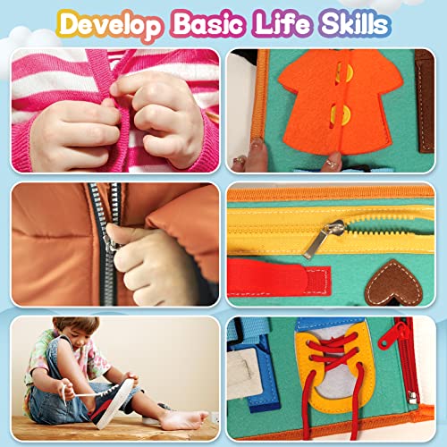 Busy Board for Toddlers Montessori Toy, Multiple Page Quiet Book Autism Sensory Toy Activity Board for Preschool Educational Toys for 1 2 3 4 Years Old, Baby Travel Toy Gifts for Boys and Girls from SMALL FISH