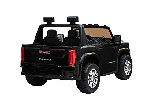 DAKOTT GMC Sierra Denali HD Two Seater 12 Volt Ride-On Truck w/ 2.4G Remote Control, LED Lights, Horn, Music, MP3/USB, Storage Box, Spring Suspension, Electric Vehicle for Kids . by Dakott