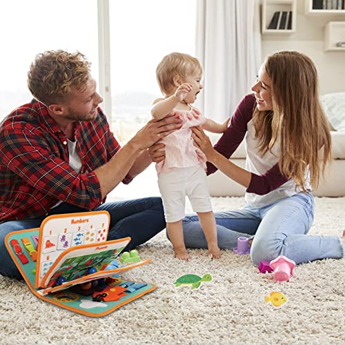 Busy Board for Toddlers Montessori Toy, Multiple Page Quiet Book Autism Sensory Toy Activity Board for Preschool Educational Toys for 1 2 3 4 Years Old, Baby Travel Toy Gifts for Boys and Girls from SMALL FISH