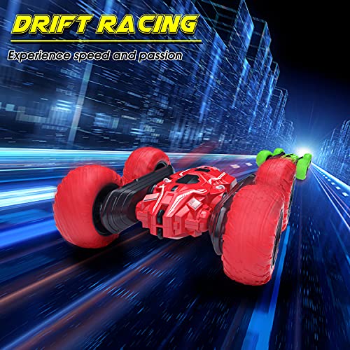 voltenick Remote Control Car, RC Stunt Car Toy, Double Sided 360Â° Rotating RC Cars with Headlights, 4WD 2.4Ghz Rechargeable High Speed Off Road Stunt Car, Gift for Kids 4-7 8-12 Boys from voltenick