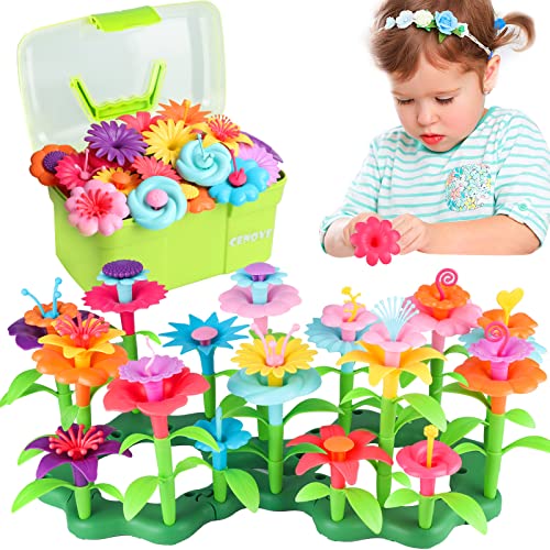 Girls Toys Age 3-6 Year Old Toddler Toys for Girls Gifts Flower Garden Building Toy Educational Activity Stem Toys(130 PCS) by CENOVE