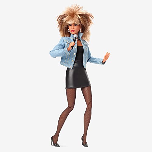 Barbie Signature Tina Turner Barbie Doll in â90s Fashion and Accessories with Microphone Accessory, Gift for Collectors by Mattel