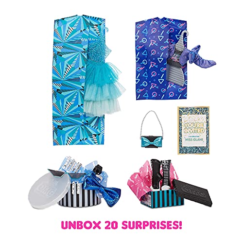 LOL Surprise OMG Present Surprise Fashion Doll Miss Glam with 20 Surprises, 5 Fashion Looks, and Fun Accessories for Birthday Inspired Doll by MGA Entertainment