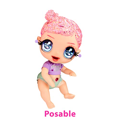 MGA Entertainment Glitter Baby Marina Finley Baby Doll with 3 Magical Color Changes, Pink Glitter Hair, Mermaid Squad Outfit, Diaper, Bottle, Pacifier Gift for Kids, Toy for Girls Boys Ages 3 4 5+ by MGA Entertainment