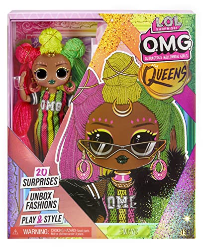 LOL Surprise OMG Queens Sways Fashion Doll with 20 Surprises Including Outfit and Accessories for Fashion Toy Girls Ages 3 and up, 10-inch from MGA ENTERTAINMENT