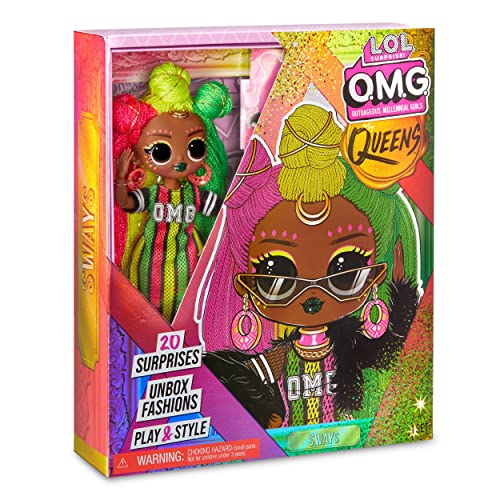 LOL Surprise OMG Queens Sways Fashion Doll with 20 Surprises Including Outfit and Accessories for Fashion Toy Girls Ages 3 and up, 10-inch from MGA ENTERTAINMENT