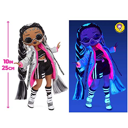 LOL Surprise OMG Dance Dance Dance B-Gurl Fashion Doll with 15 Surprises Including Magic Black Light, Shoes, Hair Brush, Doll Stand and TV Package - Great Gift for Girls Age 4+ by MGA Entertainment