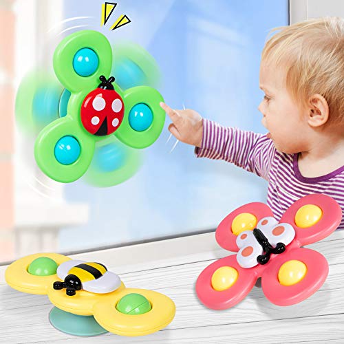 NARRIO Learning Toys for 1 2 Year Old Boy Gifts, Infant Baby Toys 6-12-18 Months Suction Cup Spinner Toy, Christmas Birthday Gifts for 1 2 Year Old Girl Spinning Top Sensory Toys for Toddlers Age 1-3 from Narrio