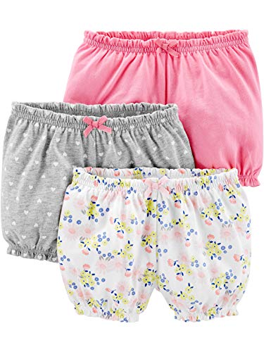 Simple Joys by Carter's Girls' 3-Pack Bloomer Short, Pink/Grey/Floral, 6-9 Months from Carter's Simple Joys - Private Label