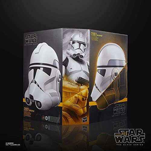 Star Wars The Black Series Phase II Clone Trooper Premium Electronic Helmet, The Clone Wars Roleplay Collectible, Kids Ages 14 and Up by Hasbro