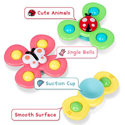 NARRIO Learning Toys for 1 2 Year Old Boy Gifts, Infant Baby Toys 6-12-18 Months Suction Cup Spinner Toy, Christmas Birthday Gifts for 1 2 Year Old Girl Spinning Top Sensory Toys for Toddlers Age 1-3 from Narrio