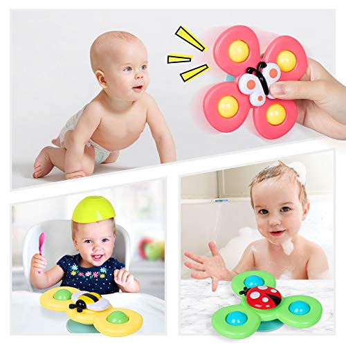 NARRIO Learning Toys for 1 2 Year Old Boy Gifts, Infant Baby Toys 6-12-18 Months Suction Cup Spinner Toy, Christmas Birthday Gifts for 1 2 Year Old Girl Spinning Top Sensory Toys for Toddlers Age 1-3 from Narrio