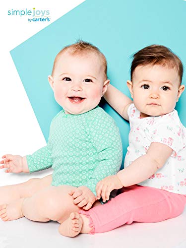 Simple Joys by Carter's Baby Girls' 5-Pack Long-Sleeve Bodysuit, Pink/Navy/Mint, 18 Months from Carter's Simple Joys -Private Label -Vendor Flex CRI