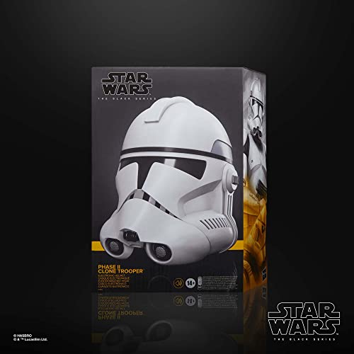 Star Wars The Black Series Phase II Clone Trooper Premium Electronic Helmet, The Clone Wars Roleplay Collectible, Kids Ages 14 and Up by Hasbro