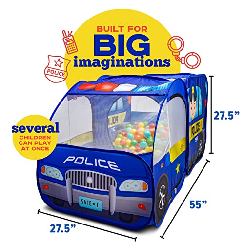 Police Car Pop Up Play Tent with Sound Button for Kids, Toddlers, Boys, Girls, Indoors & Outdoors â Playhouse for Interactive Fun - Foldable, Quick Setup Pretend Play Toys & Gift by Kiddzery