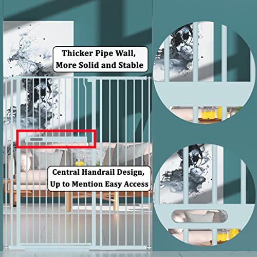 WAOWAO 55.11" Extra Tall Cat Pet Gate Wide Pressure Mounted Walk Through Swing Auto Close Safety White Metal Baby Toddler Kids Child Dog Pet Puppy Cat for Indoor Stairs,Doorways, Kitchen 30.11-66.11" by WAOWAO