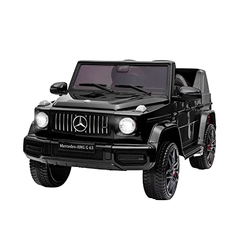 TOBBI Electric Car for Kids, Licensed Mercedes Benz G63 Kids' Electric Vehicle, 12V Kids Ride On Car with Parents Remote Control, Openable Doors/Spring Suspension System/Music's Play/Led Lights-Black from TOBBI