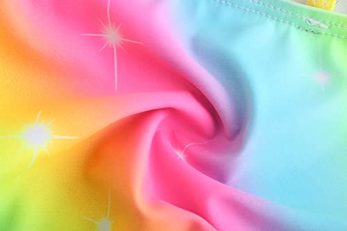Akokvlar Two Pieces Unicorn Swimsuit Mermaid Bikinis Tankini Bathing Suit for Little Girls (4T, Rainbow Style Unicorn) from Akokvlar