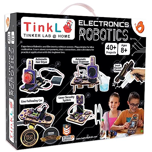 Butterfly EduFields Electronics & Robotics Science kit for Kids | DIY Build Robot Toys with 100+ Parts Including Sensors, Motors & Batteries | 40+ STEM Engineering Projects for 12+ Age Kids from Butterfly EduFields