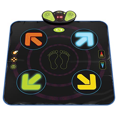 Dance Mat, Elec-tronic Dance Mats with Anti-Slip Mat,Wire-Less Blue-Tooth, Light up Dance Mat, Built-in Music, 8 Levels of Dancing, Birthday Gifts for Kids Ages 3-12 from Kpdoit