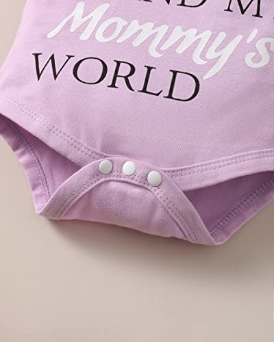 Renotemy Infant Girl Clothes Newborn Outfits Gifts Short Sleeve Romper Pants Set 0-3 Months Baby Girl Clothes Outfit Sets Taro Purple from 